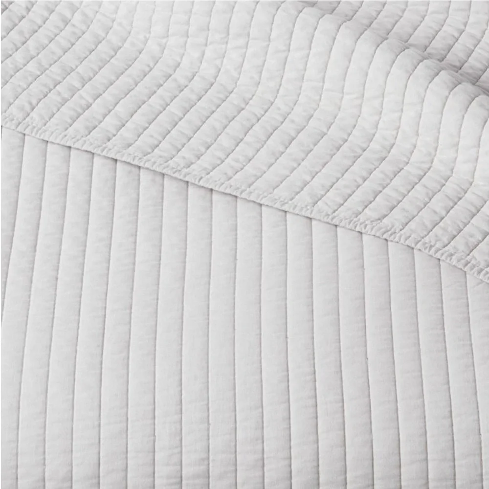 Full/Queen Washed Cotton Sateen Quilt Light Gray - Threshold